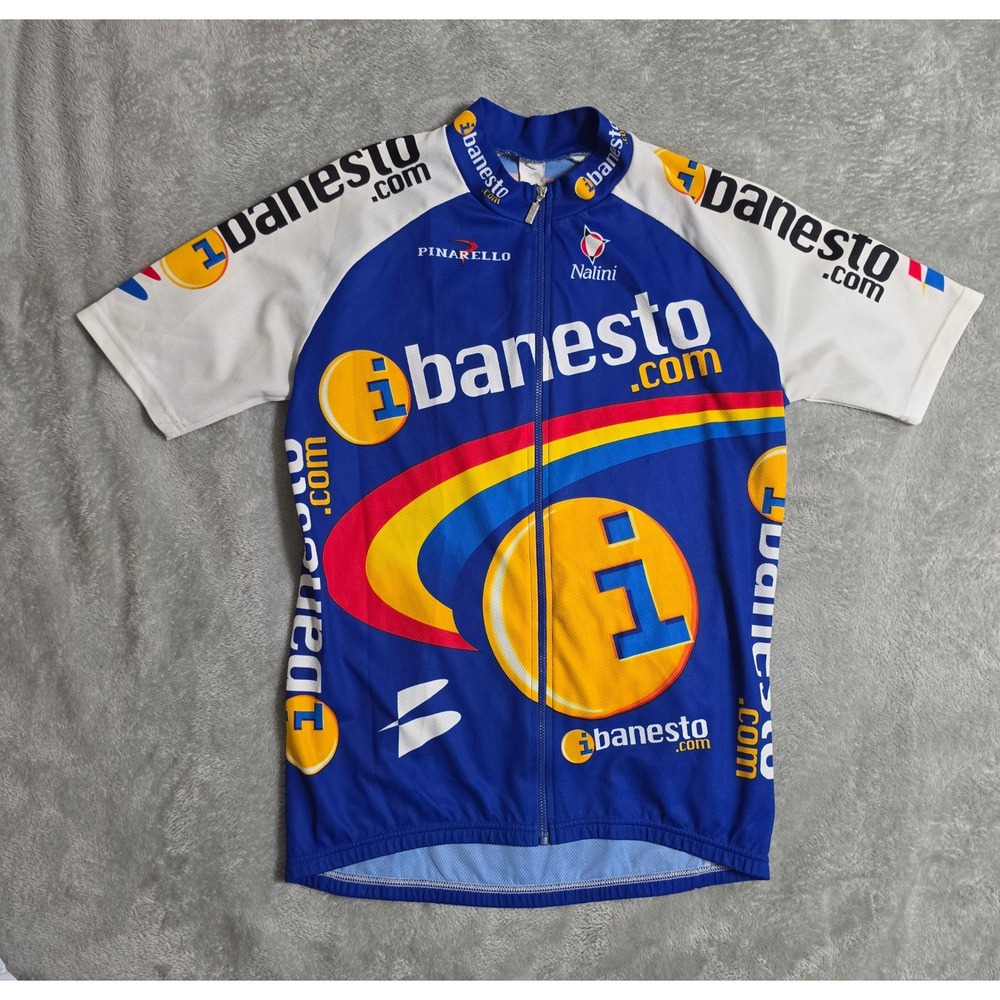 Nalini iBanesto Pinarello Cycling Jersey Mens Blue White Yellow Size 4 L/M